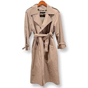 London Fog Full Length Trench Coat Tan Belted Removable Liner 4